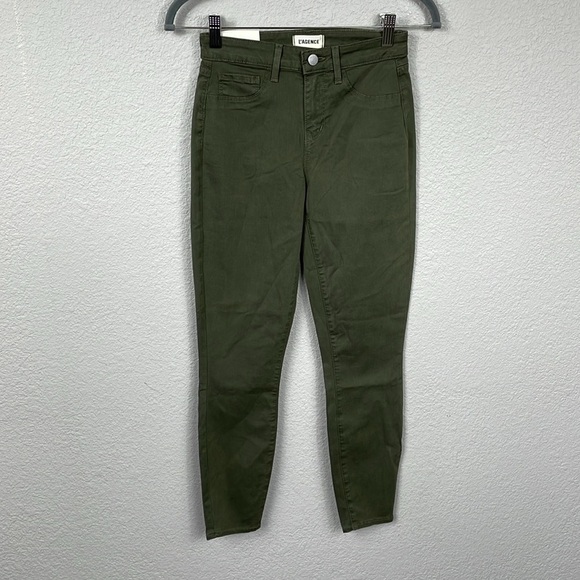 NWT L’Agence Margot Skinny High Rise Jeans Olive Night Green Sz 24 - Picture 3 of 11